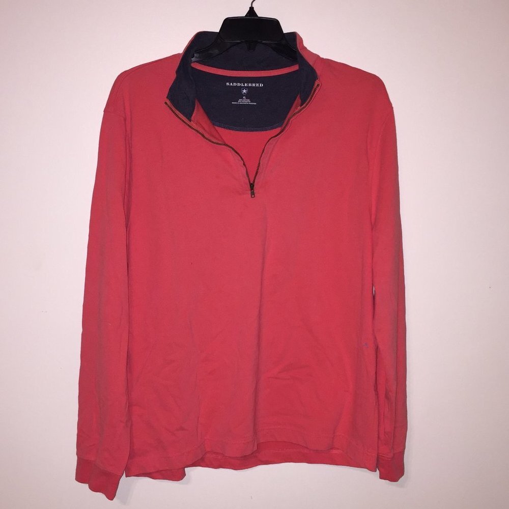 NWOT Saddlebred Red 1/4 Zip LS Pullover XL